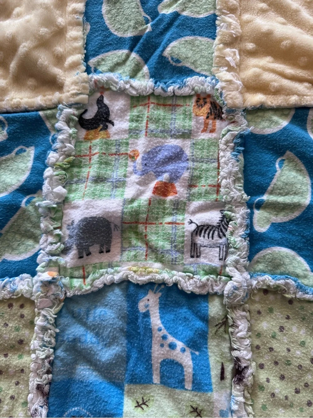 Cozy soft baby blanket,handmade by someones grandmother.